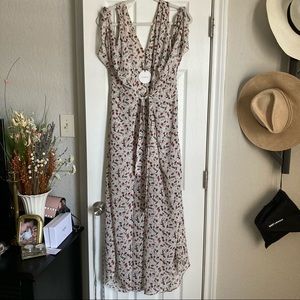 TULAROSA FLORAL SUMNER COLD SHOULDER MAXI DRESS SIZE XS